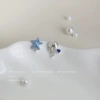 Designer's style ~ Asymmetrical and unique ins sweet and cool style starfish and jellyfish silver stud earrings, a niche internet-famous earrings for women Application Scenario